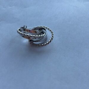 Silver stainless steel Twisted Hoop Earrings